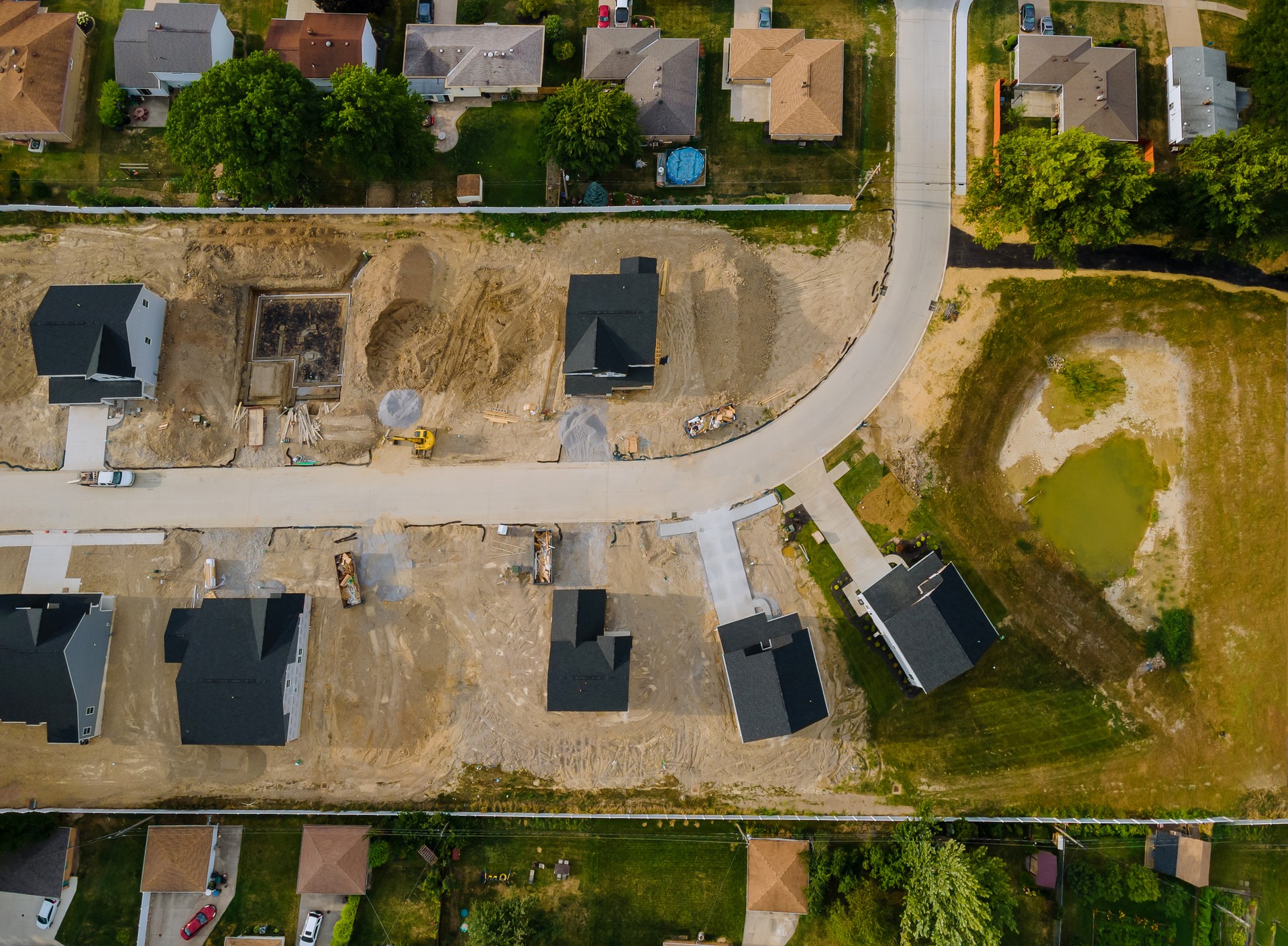 A new home built under residential construction in a residential estate